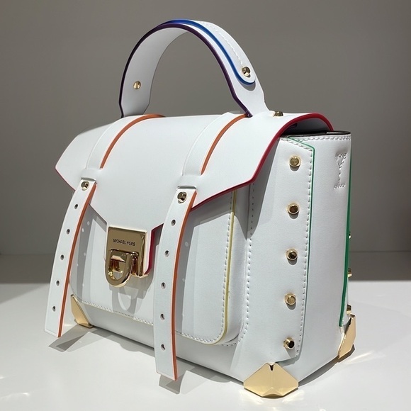 Michael Kors Manhattan white
satchel crossbody rainbow colors bright - Picture 3 of 8